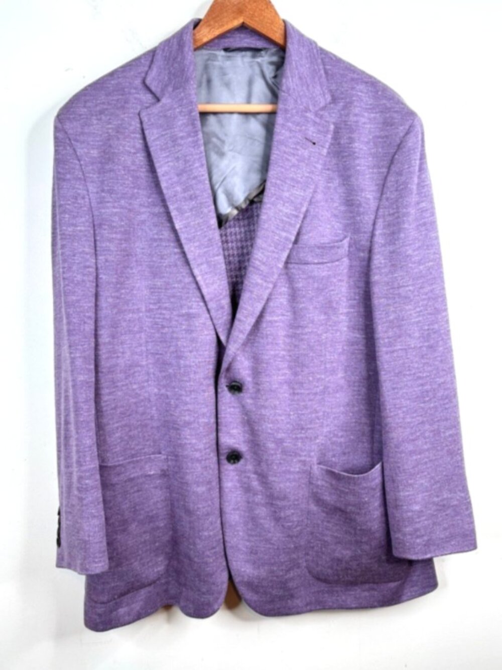 Jack Victor Loro Piana Summertime Purple Wool Silk Linen Sport Coat Blazer 46 R